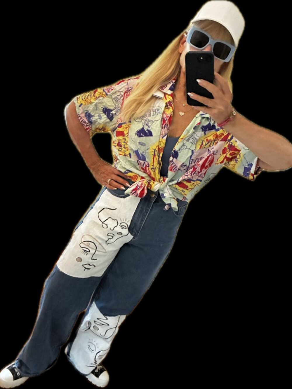 Petals and Peacocks Graphic Button Up Streetwear Men's Large Abstract Shirt